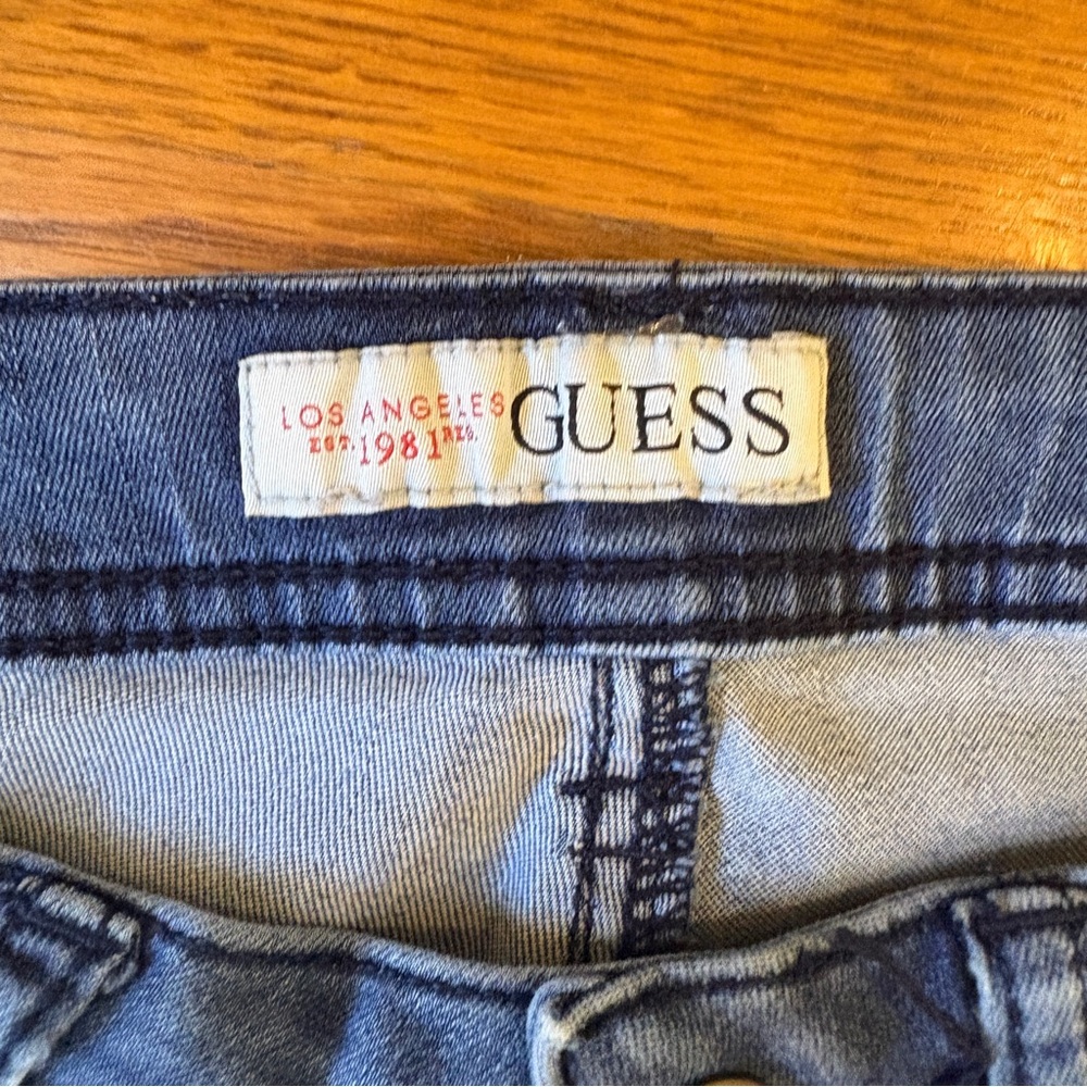 Guess Blue Ankle Zip Cuffed Jeans - Picture 2 of 8